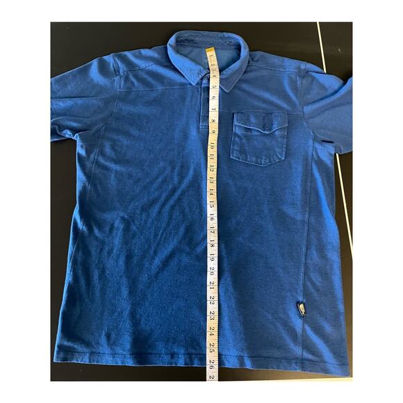 The North Face Men's polo short sleeve pocket cotton blend, blue, size Large - Picture 8 of 8
